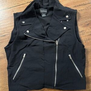 Club Monaco Black Vest with Silver Zippers